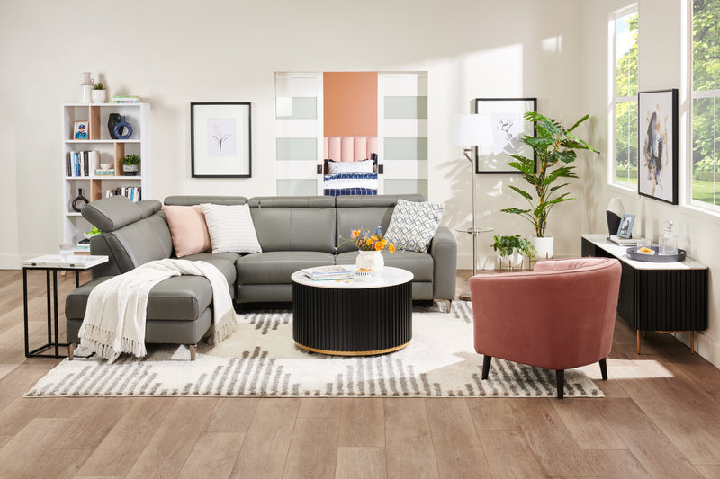 Bremen 32.75\" Bookcase With 4 Staggered Shelves - White and Light Brown 