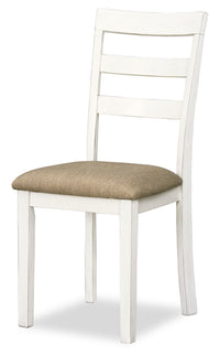 Bryn Dining Chair with Fabric Seat, Ladder-Back – White 