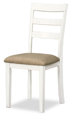 Bryn Dining Chair with Fabric Seat, Ladder-Back – White