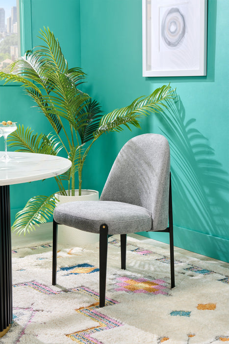 Kort & Co. Capri Dining Chair with Linen-Look Fabric, Metal - Grey