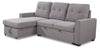 Carter 2-Piece Linen-Look Fabric Left-Facing Sleeper Sectional - Solis Grey 