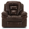 Leo 41\" Genuine Leather Fabric Power Reclining Chair - Walnut Brown