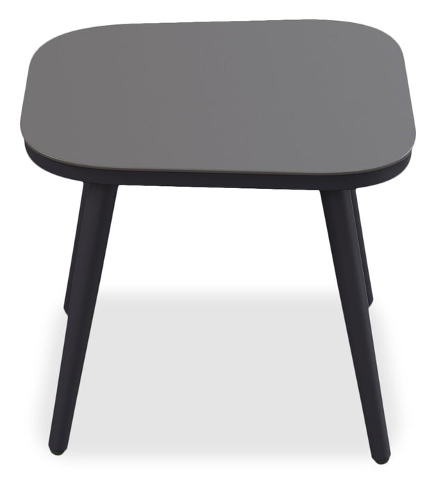 Costa 3-Piece Outdoor Patio Conversation Set with 2 Chairs & Coffee Table - Resin Wicker & Metal, UV & Weather Resistant - Dark Grey/Blue