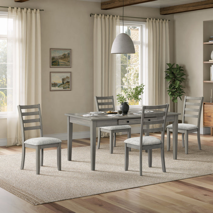 Cove Dining Table with Storage Drawers, Melamine, 66\"W - Grey