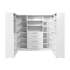 Bestar Florence 105\" Modular U-Shaped Walk-In Closet System with Rods, Shelves and Drawers Slab Style - White