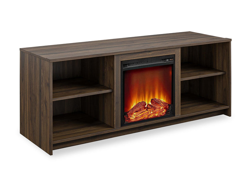 Ameriwood Home Mainstays Courtland Electric Fireplace TV Stand for TVs up to 65\" - Walnut