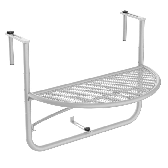 Outsunny Adjustable Balcony Hanging Railing Table, White