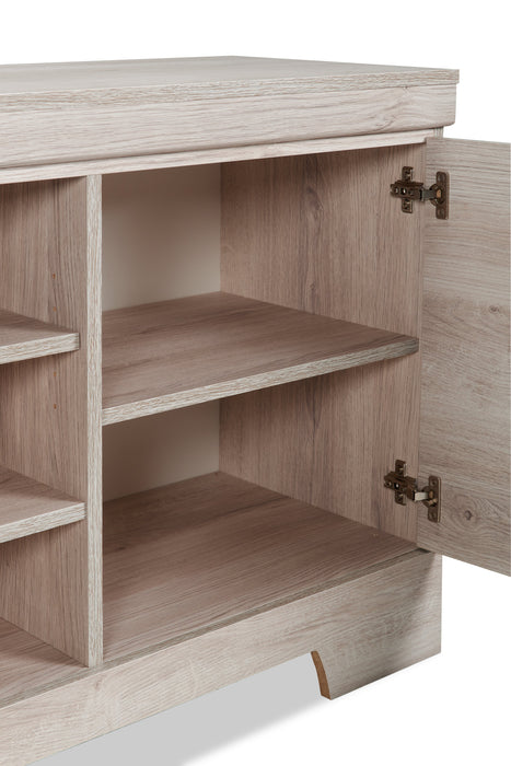 Davin 61\" Rustic TV Stand with Storage and Cable Management for TVs up to 70\"- Whitewash