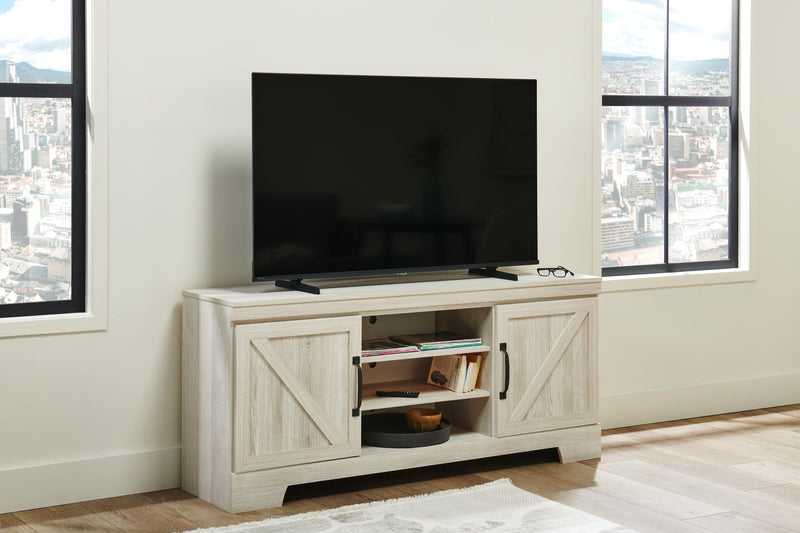 Davin 61\" Rustic TV Stand with Storage and Cable Management for TVs up to 70\"- Whitewash