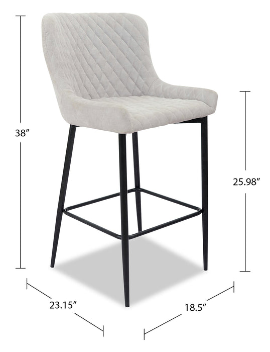 Demi Counter-Height Stool with Velvet-Like Fabric, Metal - Taupe