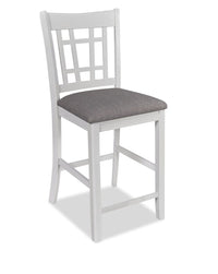 Dena Counter-Height Dining Chair with Linen-Look Fabric - Dove Grey 