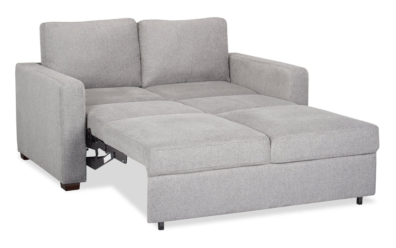 Drift 66.5\" Linen-Look Fabric Sleeper Sofa with Track Arms - Grey