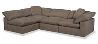 Eclipse 4-Piece Linen-Look Fabric Modular Sectional - Slate 