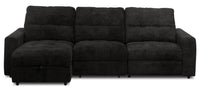 Scott Living Elevate Modular 3-Piece Left-Facing Chenille Fabric Power Reclining Sectional – Ebony