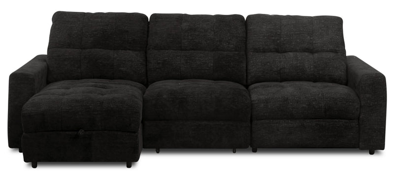 Scott Living Elevate Modular 3-Piece Left-Facing Chenille Fabric Power Reclining Sectional – Ebony