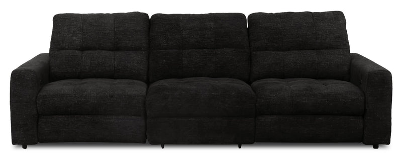 Scott Living Elevate Modular 115\" Chenille Fabric Sofa with Power Sliding - Ebony