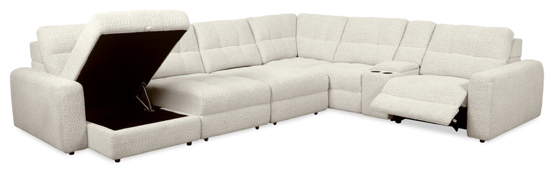 Scott Living Elevate Modular 7-Piece Left-Facing Chenille Fabric Power Reclining and Sliding Sectional - Beige