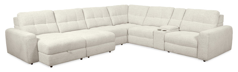 Scott Living Elevate Modular 7-Piece Left-Facing Chenille Fabric Power Reclining and Sliding Sectional - Beige