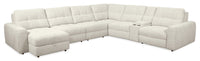 Scott Living Elevate Modular 7-Piece Left-Facing Chenille Fabric Power Reclining and Sliding Sectional - Beige 