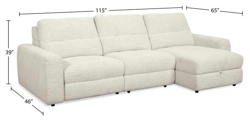 Scott Living Elevate Modular 3-Piece Right-Facing Chenille Fabric Power Reclining and Sliding Sectional - Beige