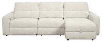 Scott Living Elevate Modular 3-Piece Right-Facing Chenille Fabric Power Reclining and Sliding Sectional - Beige 