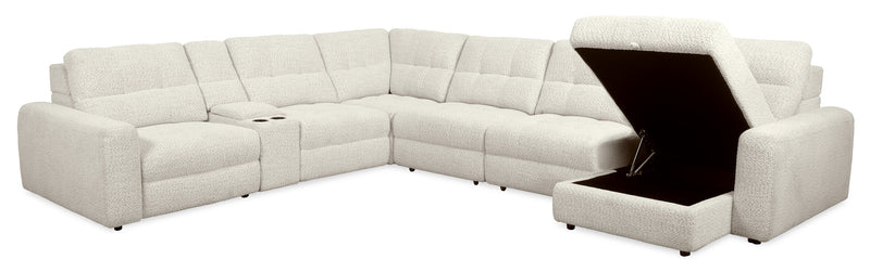 Scott Living Elevate Modular 7-Piece Right-Facing Chenille Fabric Power Reclining and Sliding Sectional - Beige