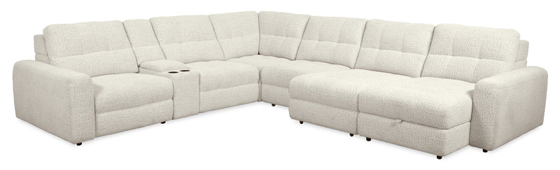 Scott Living Elevate Modular 7-Piece Right-Facing Chenille Fabric Power Reclining and Sliding Sectional - Beige