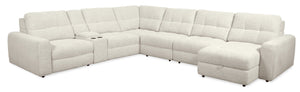 Scott Living Elevate Modular 7-Piece Right-Facing Chenille Fabric Power Reclining and Sliding Sectional - Beige