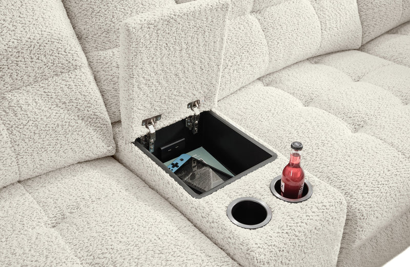 Scott Living Elevate Modular 7-Piece Right-Facing Chenille Fabric Power Reclining and Sliding Sectional - Beige