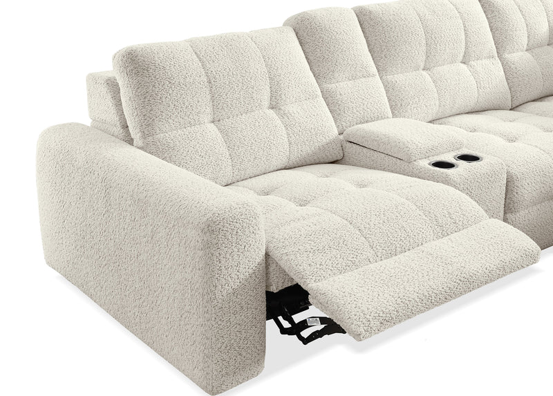 Scott Living Elevate Modular 7-Piece Right-Facing Chenille Fabric Power Reclining and Sliding Sectional - Beige