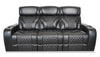 Elite 86\" Genuine Leather Massage Power Reclining Sofa with Immersive Audio and Power Headrests - Black