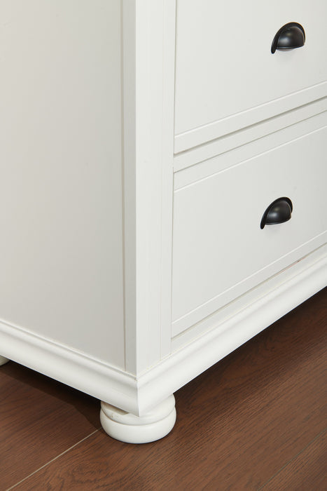 Ella Bedroom Chest of Drawers, 5-Drawer, 36\"W x 53\"H -  White