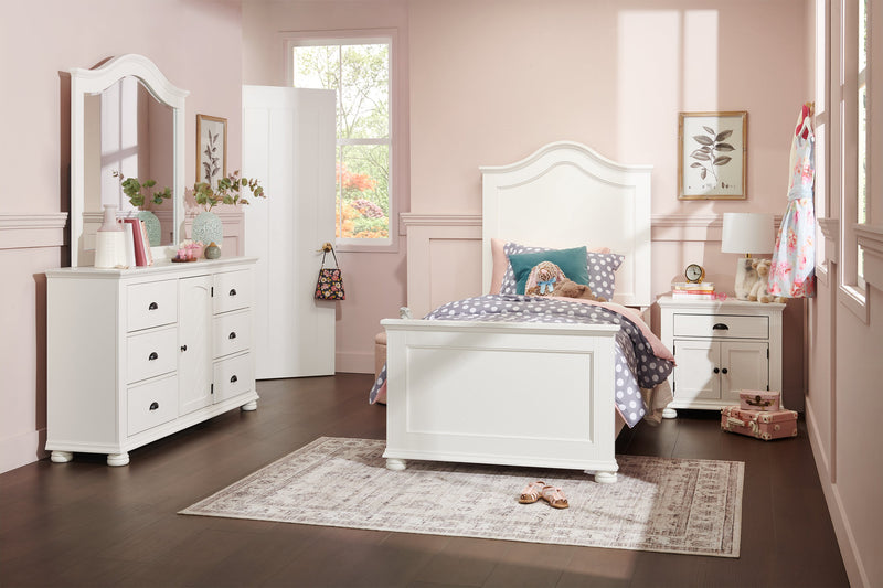 Ella Bedroom 6-Drawer & Cabinet Dresser, 63\"W x 36\"H - White