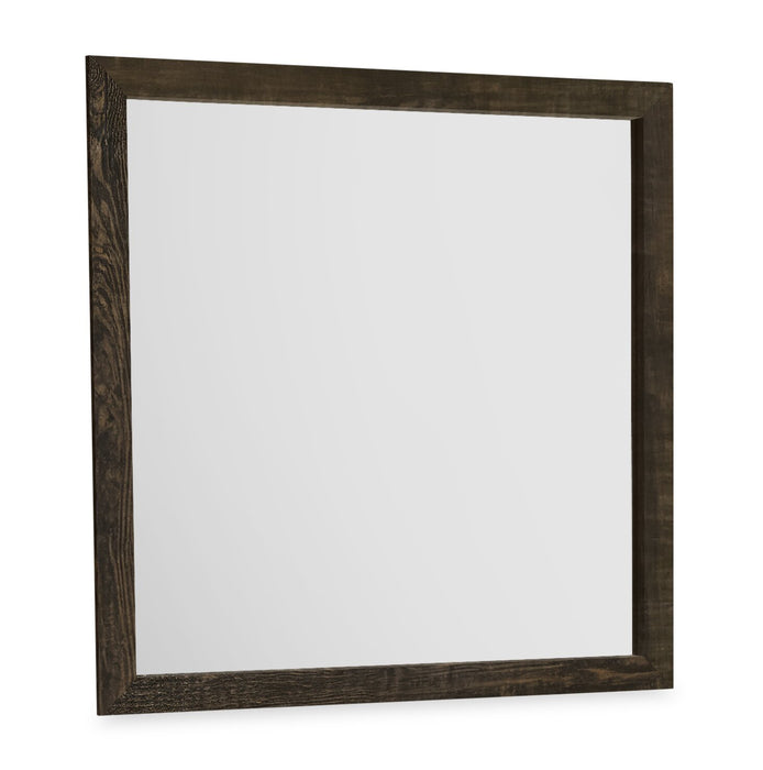 Ethan Storage 6pc Bedroom Set with Bookcase Headboard, Dresser, Mirror, Nightstand, Rustic Brown - Queen Size