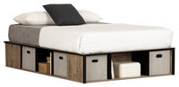 Everley Platform Bed with Built-in Storage & Baskets, Two-Tone - Full Size 