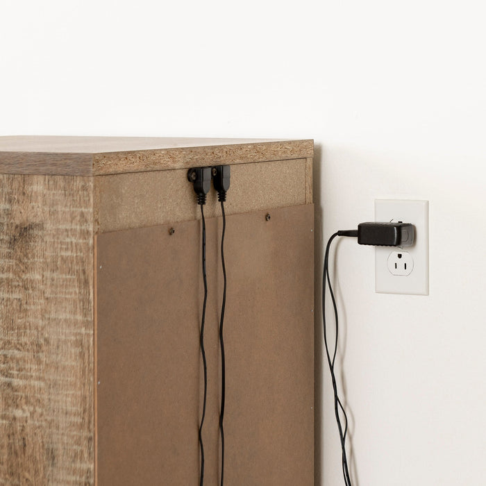 Everley Platform Bed 5pc Set with Panel Headboard, Chest & Nightstand, Two-Tone - Twin Size