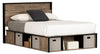 Everley Platform Bed Set with Panel Headboard, Built-in Storage & Baskets, Two-Tone - Full Size
