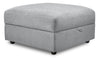 Evolve Linen-Look Fabric Ottoman - Grey