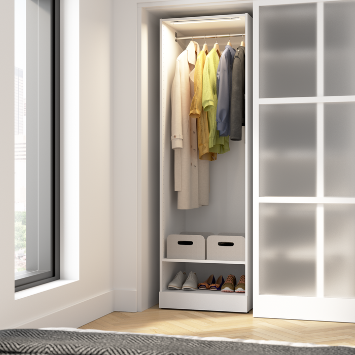 Bestar Florence 25\" Modular Hanging Closet System with Shelf - White