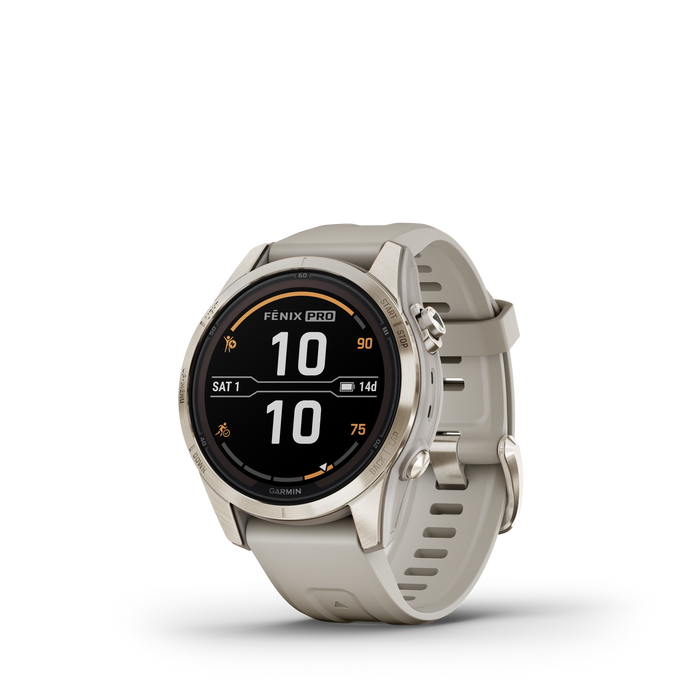 Garmin Fenix® 7s Pro Gps Smartwatch - Health Monitoring With Solar Charging, 42mm - Soft Gold
