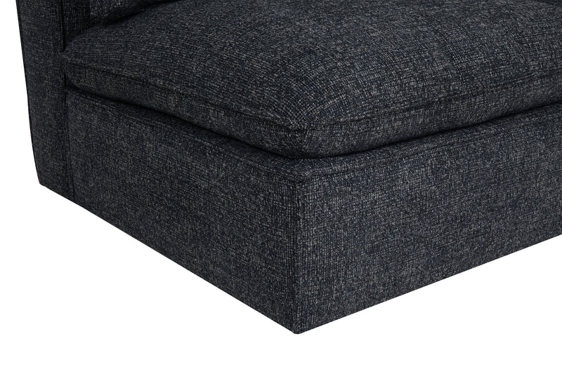 Fusion Modular 41.73\" Charcoal Grey Chenille Fabric Corner Chair with Removable Back Feather Down Cushions