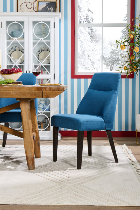 Gabi Dining Chair with Linen-Look Fabric - Blue