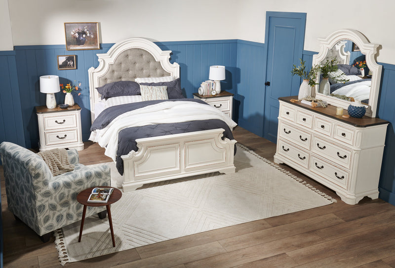 Grace Bedroom Dresser Mirror - Antique White