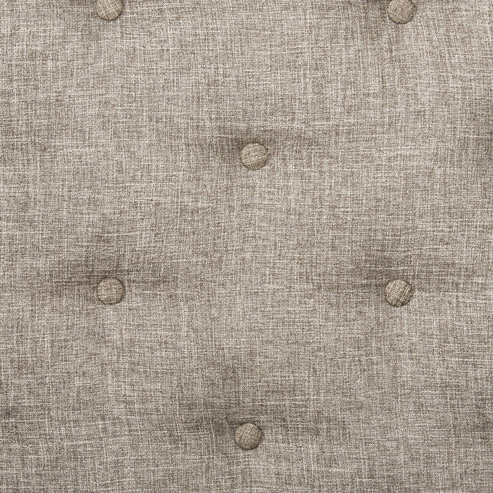 Grace Panel Bed with Headboard & Frame, Wooden, Fabric, Antique White - Queen Size