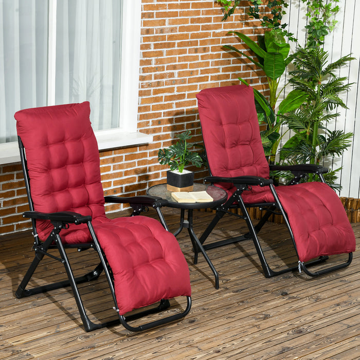 Outsunny Reclining Zero Gravity Chair, Folding Sun Lounger With Cushion