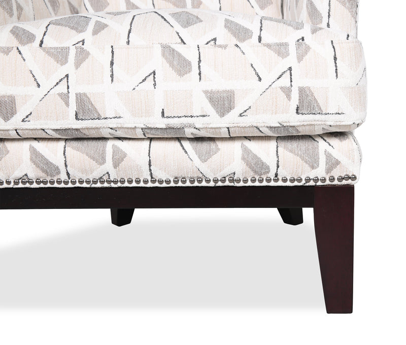 Haden 30\" Chenille Fabric Accent Chair with Wood Base and Nailhead Trim - Angelou Linen Multicolour