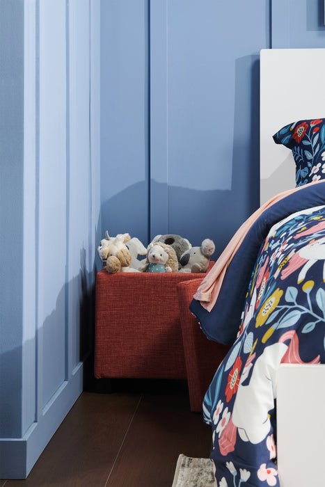 Halifax 14.75\" Square Fabric Storage Ottoman - Orange