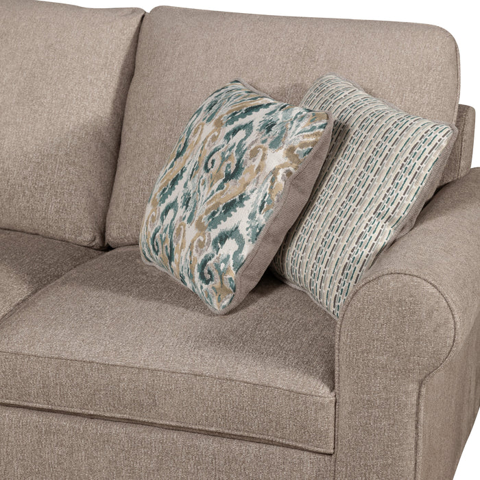Scott Living Haven 3-Piece Left-Facing Chenille Fabric Sleeper Sectional with Storage Chaise - Taupe