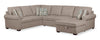 Scott Living Haven 3-Piece Right-Facing Chenille Fabric Sleeper Sectional with Storage Chaise - Taupe