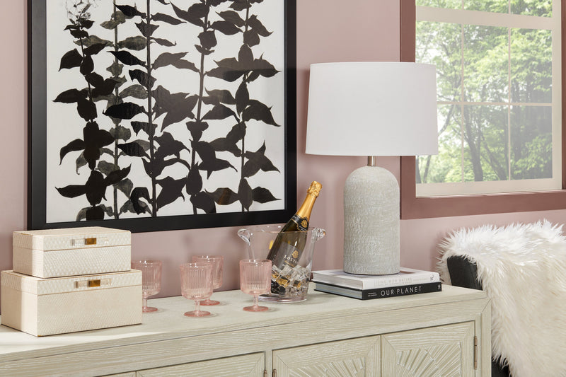 Kort & Co. Hazel 23.5\" Grey Ceramic Table Lamp